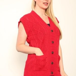 Sleeveless Button Cardigan